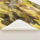 Abstracte Waterverf: Camouflage Tie Dye Sherpa Deken (3/4)