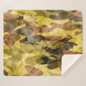Abstracte Waterverf: Camouflage Tie Dye Sherpa Deken (Voorkant (horizontaal))