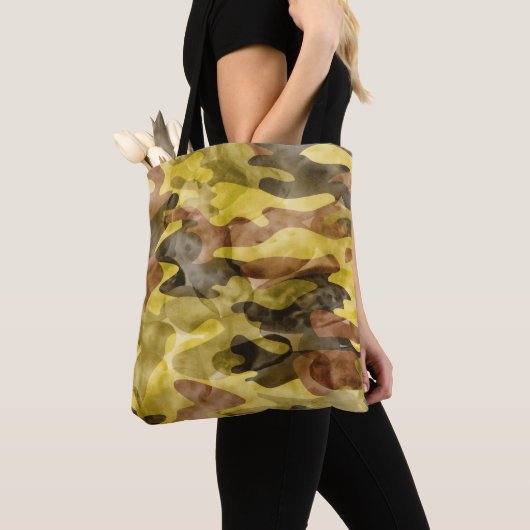 Abstracte Waterverf: Camouflage Tie Dye Tote Bag (Dichtbij)