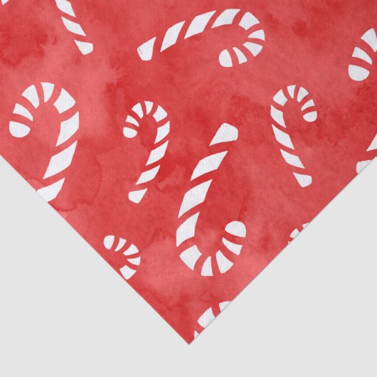 Abstracte Waterverf Candy Cane Pattern Tissuepapier (Detail)
