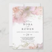 Abstracte Waterverf Casual bruiloft Kaart (Voorkant)