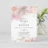 Abstracte Waterverf Casual bruiloft Kaart (Staand voorkant)