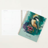 Abstracte Waterverf Chickadee - Blauwgroen Planner (Display)
