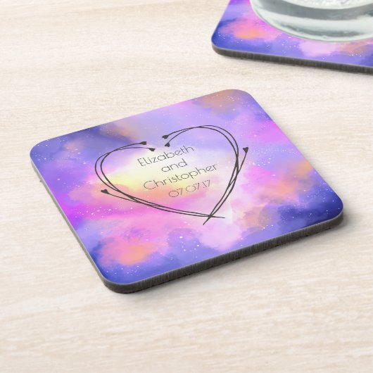 Abstracte Waterverf Chouds Weddenschap over surrea Drankjes Onderzetter (Linkerzijde)