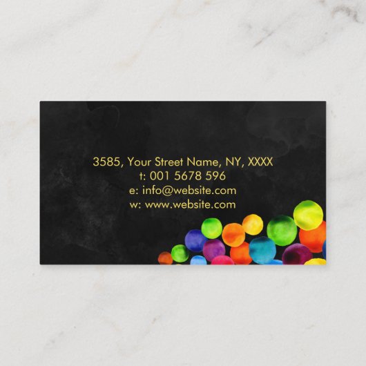 Abstracte Waterverf Circles Visitekaartje (Achterkant)