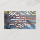 Abstracte Waterverf Classy Retro Flourish Monogram Visitekaartje (Achterkant)