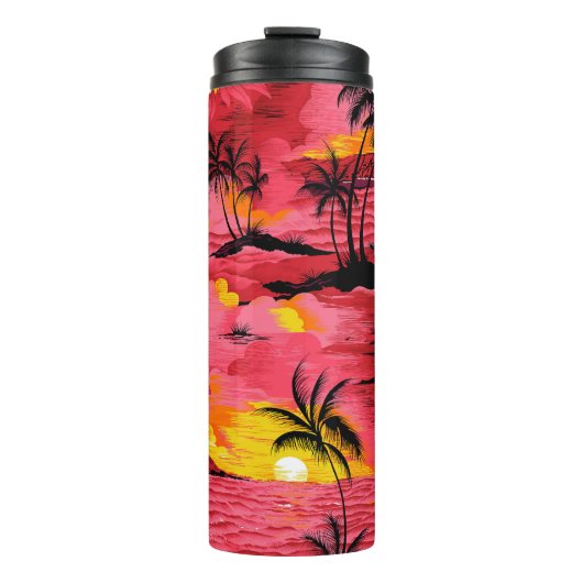 Abstracte Waterverf: Creative Print Design. Thermosbeker (Voorkant)