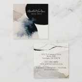 Abstracte Waterverf crème en zwart Visitekaartje (Voorkant / Achterkant)