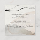 Abstracte Waterverf crème en zwart Visitekaartje (Achterkant)