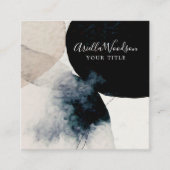 Abstracte Waterverf crème en zwart Visitekaartje (Voorkant)