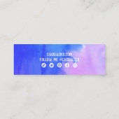 Abstracte Waterverf Dank u sociale mediapictogramm Mini Visitekaartje (Achterkant)