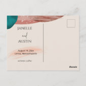 Abstracte Waterverf De datum opslaan Briefkaart (Achterkant)