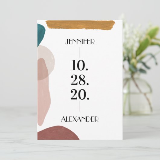 Abstracte Waterverf De datum opslaan Kaart (Staand voorkant)