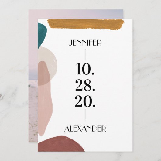 Abstracte Waterverf De datum opslaan Kaart (Voorkant / Achterkant)