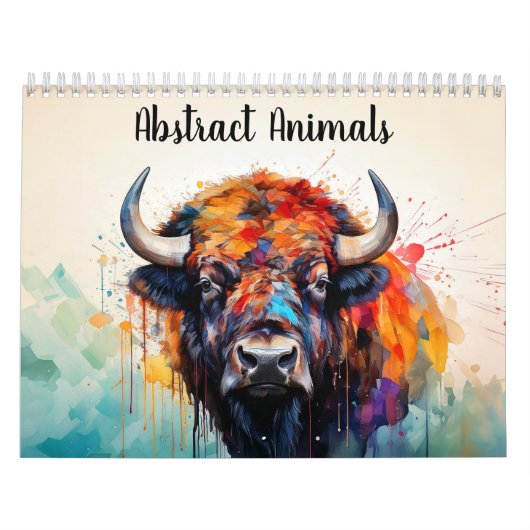 Abstracte Waterverf dieren Kalender (Hoes)