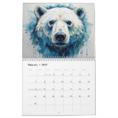 Abstracte Waterverf dieren Kalender (Feb 2027)