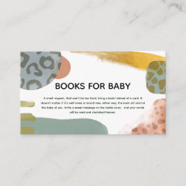 Abstracte waterverf dierenschilderboeken voor baby informatiekaartje