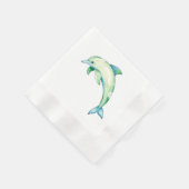 Abstracte Waterverf Dolfijn met Zeesterren Servet (Hoek)