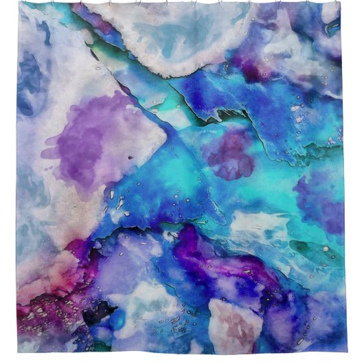Abstracte waterverf douchegordijn (Voorkant)