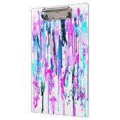 Abstracte Waterverf Druppels Blauw Turkoois Roze Klembord (Links)