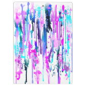 Abstracte Waterverf Druppels Blauw Turkoois Roze Klembord (Achterkant)