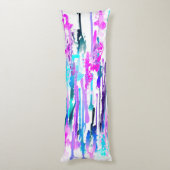 Abstracte Waterverf Druppels Blauw Turkoois Roze Lichaamskussen (Achterkant (Verticaal))