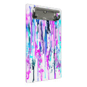 Abstracte Waterverf Druppels Blauw Turkoois Roze Mini Klembord (Schuin)