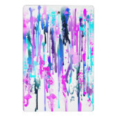 Abstracte Waterverf Druppels Blauw Turkoois Roze Mini Klembord (Achterkant)