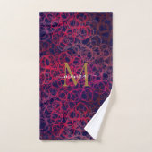 Abstracte Waterverf druppels Monogram naam Bad Handdoek (Handdoek)