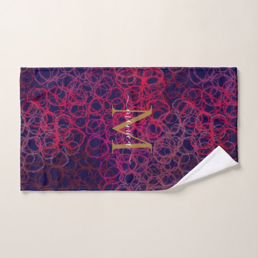 Abstracte Waterverf druppels Monogram naam Bad Handdoek (Handdoek)