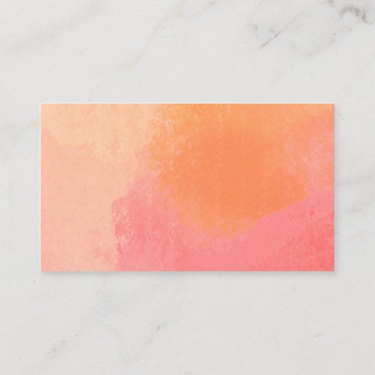 Abstracte Waterverf Eenvoudige boho roze gradiënt Visitekaartje (Achterkant)