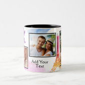 Abstracte Waterverf Elements 3 Foto personaliseren Tweekleurige Koffiemok (Center)