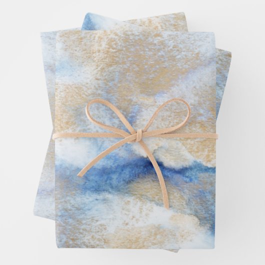 Abstracte Waterverf en goud Inpakpapier Vel (In situ)