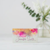 Abstracte Waterverf en gouden glitter Visitekaartje (Staand voorkant)