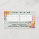 Abstracte Waterverf en gouden glitter Visitekaartje (Achterkant)