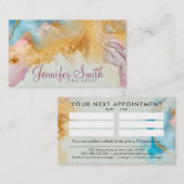 Abstracte Waterverf en gouden glitter Visitekaartje (Voorkant / Achterkant)