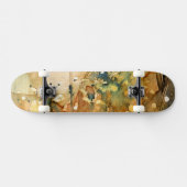 Abstracte waterverf en oude achtergrond persoonlijk skateboard (Horizontaal)