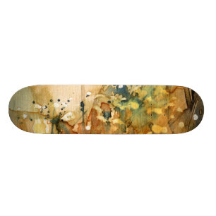 Abstracte waterverf en oude achtergrond persoonlijk skateboard