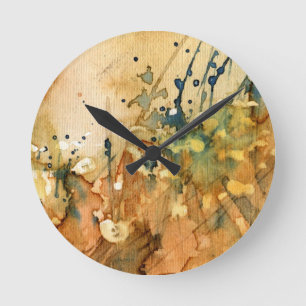 Abstracte waterverf en oude achtergrond ronde klok