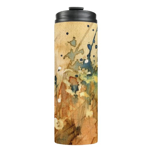 Abstracte waterverf en oude achtergrond thermosbeker (Voorkant)