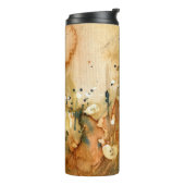 Abstracte waterverf en oude achtergrond thermosbeker (Gedraaid links)