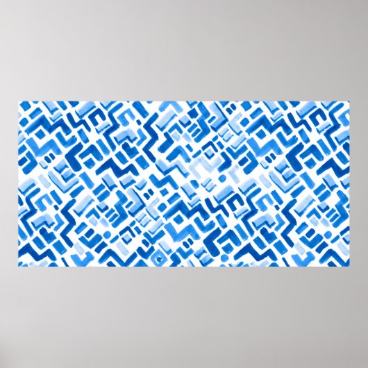 Abstracte waterverf- en strepenpatroon poster (Voorkant)
