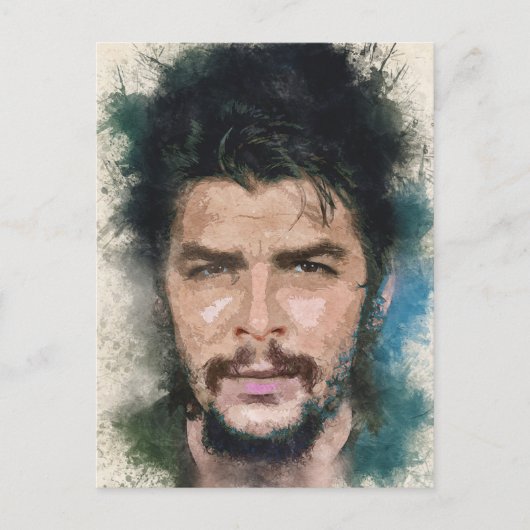 Abstracte Waterverf Ernesto CHE Guevara Portret Briefkaart (Voorkant)