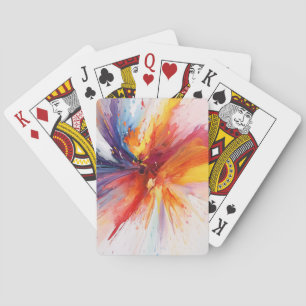 Abstracte Waterverf explosie Pokerkaarten