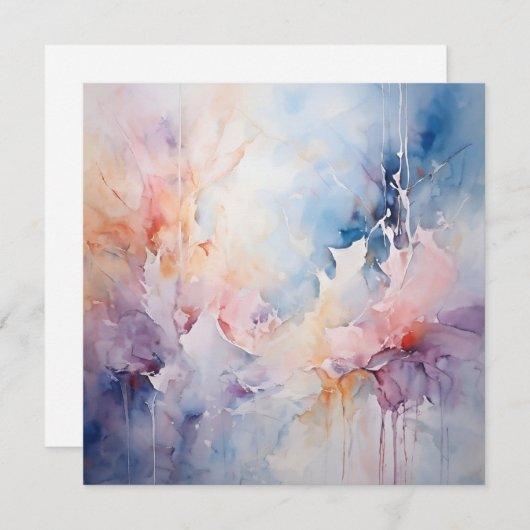 Abstracte waterverf feestdagenkaart (Voorkant / Achterkant)