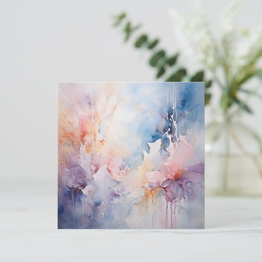 Abstracte waterverf feestdagenkaart (Staand voorkant)