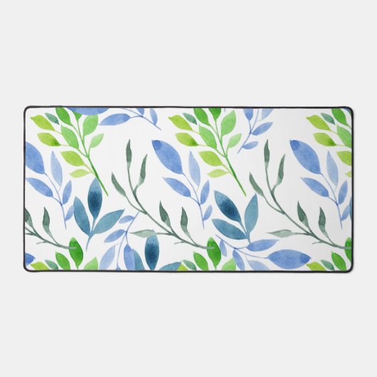 Abstracte Waterverf Fern Leaves Bureaumat (Voorkant)