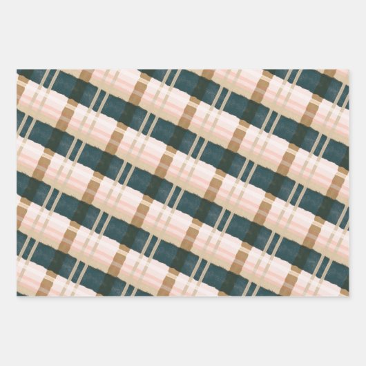 Abstracte Waterverf Festive Green & Roze Patroon Inpakpapier Vel (Voorkant 3)