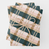 Abstracte Waterverf Festive Green & Roze Patroon Inpakpapier Vel (In situ)