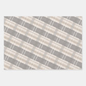 Abstracte Waterverf Festive Grey & Beige Patroon Inpakpapier Vel (Voorkant 3)